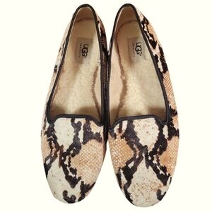 UGG Australia Alloway Reptile Leather Ballerina Slip on Flat S/N 1006017 Sz 10